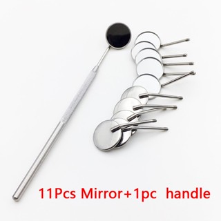 【in stock】Stainless Steel Mouth Mirror Oral Check Tools 13Pcs Mirrors with 1pc Handle