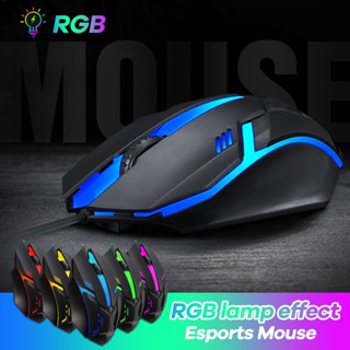 GAMING เมาส์ เมาส์มีไฟ RGB พร้อมไฟ LED หลายรุ่น เจ็ดสี สำหรับคอมพิวเตอร์ แล็ปท็อป Gaming Mouse1000DPI