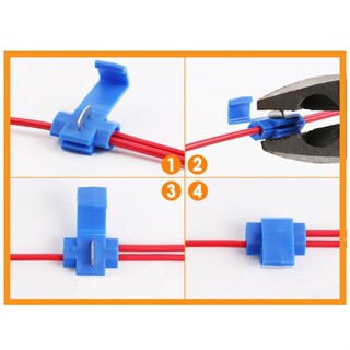 อุปกรณ์ภายในรถยนต์ (50 pcs) ตลับต่อสายไฟแรงต่ำ เต๋าต่อสายไฟ 802P3 Quick Splice สีน้ำเงิน