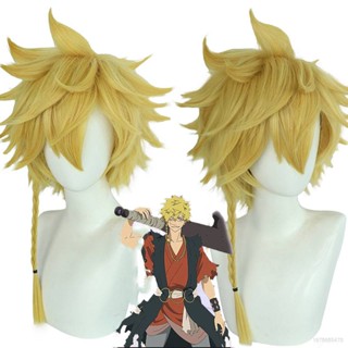 Anime Jigokuraku Aza Chobe Cosplay Wig Yellow Reverse Twist Braid Short Hair Halloween Party Cosplay Decor Jigoku Raku