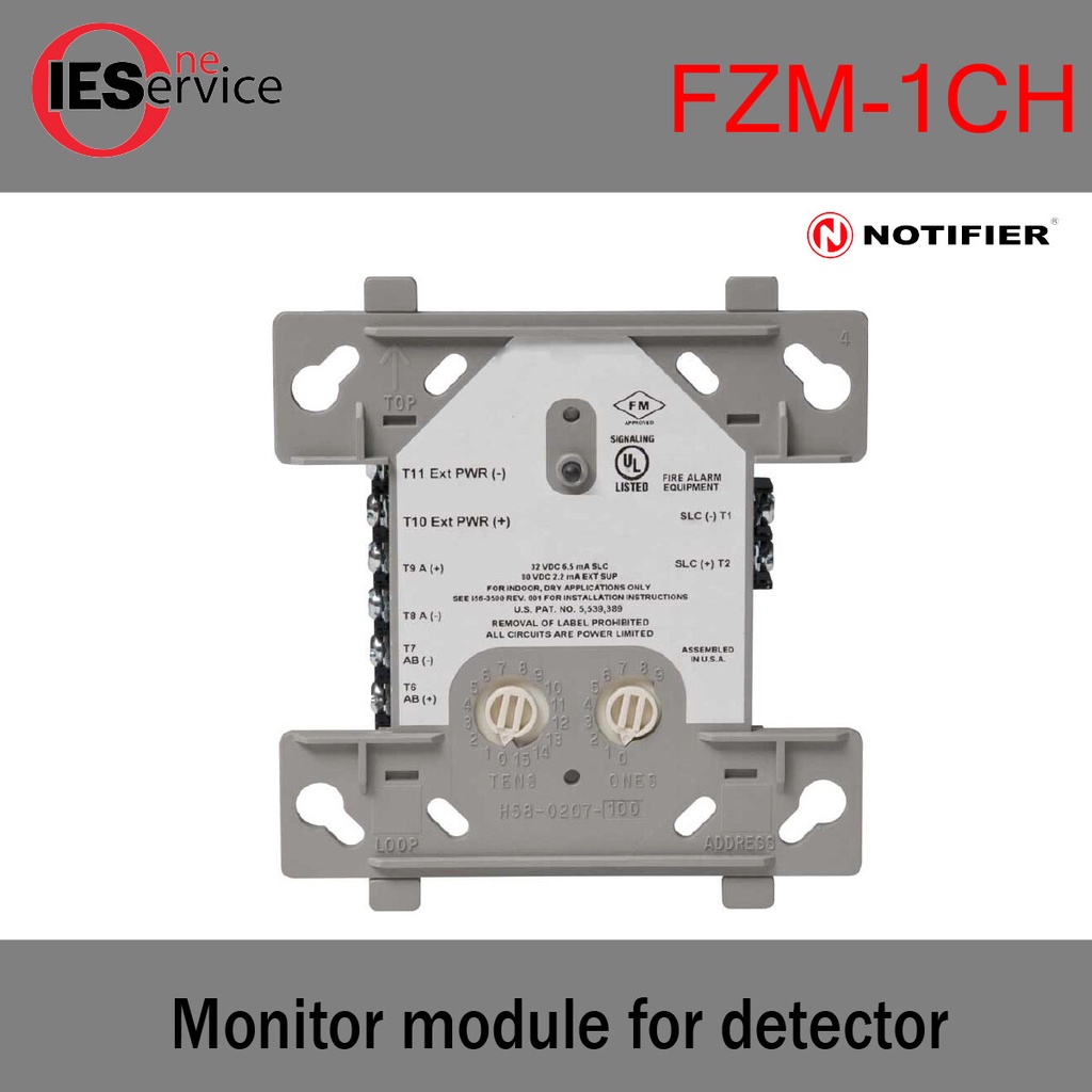 อุปกรณ์ส่งสัญญาณไฟอลาม Monitor module for detector รุ่น FZM-1CH ยี่ห้อ Notifier มาตรฐาน UL