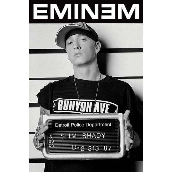 Eminem MUGSHOT โปสเตอร์ผ้าไหม ลายโปสเตอร์ ขนาด 24x36 นิ้ว สําหรับตกแต่งผนังบ้าน 0303