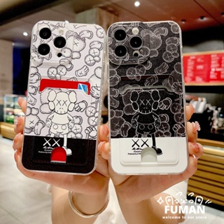 เคสโทรศัพท์มือถือ แบบนิ่ม ลายการ์ตูน Kaws พร้อมช่องใส่บัตร สําหรับ Vivo V27 V25 V23 V21 Pro V27E V25E V21E 4G 5G V23E V21S