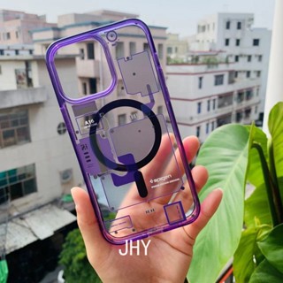 [SPIGEN] iPhone 13 12 Pro Max Case iPhone 12 Super Hybrid Zero One (MagFit) SPIGEN Ultra Hybrid Zero One iPhone 13 with MagFit - Shockproof transparent purple protective Phone case