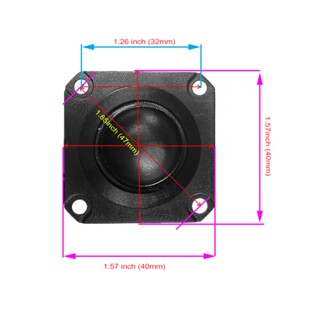 ดอกลำโพง ลำโพง 1.5 นิ้ว ลำโพงเสียงแหลม  6ohm 10W สีดำ,สี่เหลี่ยม เส้นผ่านศูนย์กลาง 40*40mm,กรี๊ด