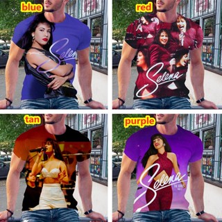 เสื้อยืดแขนสั้นลําลอง พิมพ์ลาย Selena Quintanilla 3 มิติ แฟชั่นสําหรับสตรี 2023