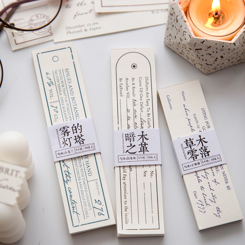 Journal Go 50 ชิ้น/แพ็ค Vintage Tickets Memo Pads Retro Bill Notes สําหรับ Junk Journal Scrapbooking Planner สํานักงานโรงเรียนเครื่องเขียน