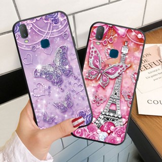 เคสโทรศัพท์มือถือ ซิลิโคนนิ่ม ลายผีเสื้อ ประดับเพชร สําหรับ Vivo Y11 Y12 Y15 Y17 Y19 Y12S Y20 Y20i Y20S