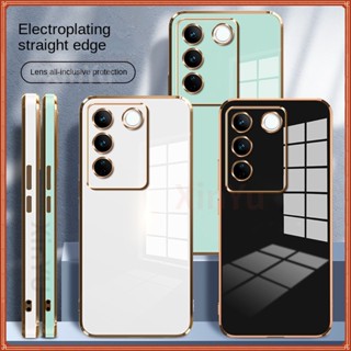 เคสโทรศัพท์มือถือ ซิลิโคนนิ่ม ชุบไฟฟ้า ขอบตรง หรูหรา สําหรับ Samsung A23 A53 A70 Case A32 A33 Case A72 Case 4G 5G