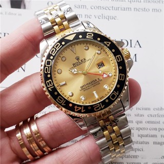 Gmt Rolex นาฬิกาข้อมือควอตซ์แฟชั่น สายแสตนเลส ประดับลูกปัด 42 มม. สําหรับบุรุษ