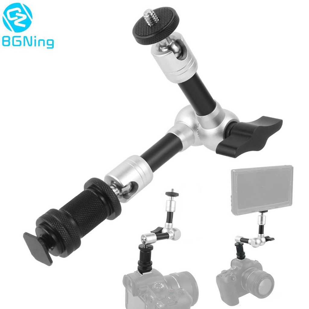 BGNIGN Universal DSLR Camaera Super Clamp 7 นิ้ว / 11 นิ้วปรับ Magic Arm Knob ล็อค 1/4 สกรู Hot Shoe Mount