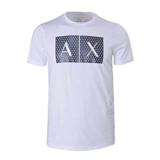 ราคาต่ำสุด!!Armani AX เสื้อยืดคอกลมแขนสั้นผู้ชายผ้าฝ้ายแท้ระบายอากาศS-3XL