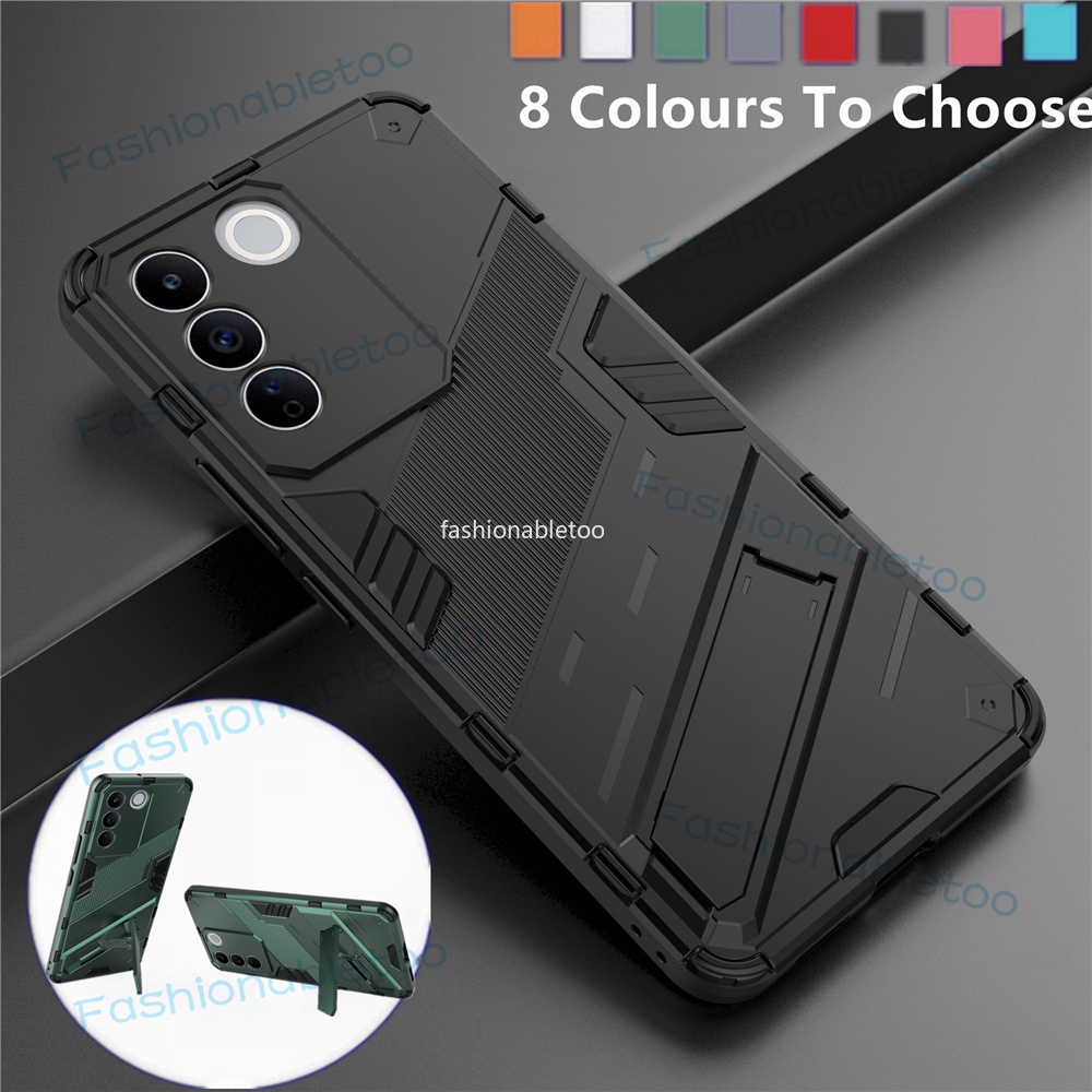 เคสโทรศัพท์มือถือแบบแข็ง กันกระแทก พร้อมที่ตั้งวาง แฟชั่น สําหรับ Vivo V27 E V27e V27 pro V27pro V 2