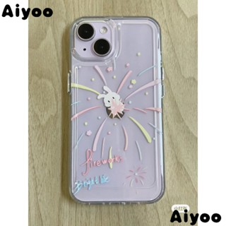 ✅เคสโทรศัพท์มือถือยางนิ่ม แบบใส รอบด้าน ลายดอกไม้ไฟ สไตล์สตรีท สําหรับ Apple iPhone 14promax 13 12 11 xs 8p 2NY7