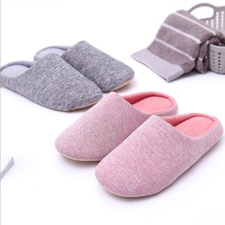 รองเท้าใส่ในบ้าน รองเท้า สลิปเปอร์ พื้นยาง กันลื่น slipper สีพื้น