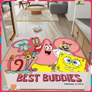 พร้อมสต็อกเสื่อประตูห้องน้ำพรมปูพื้น Spongebob Squarepants ปักห้องน้ำหนาเสื่อดูดซับเสื่อประตู