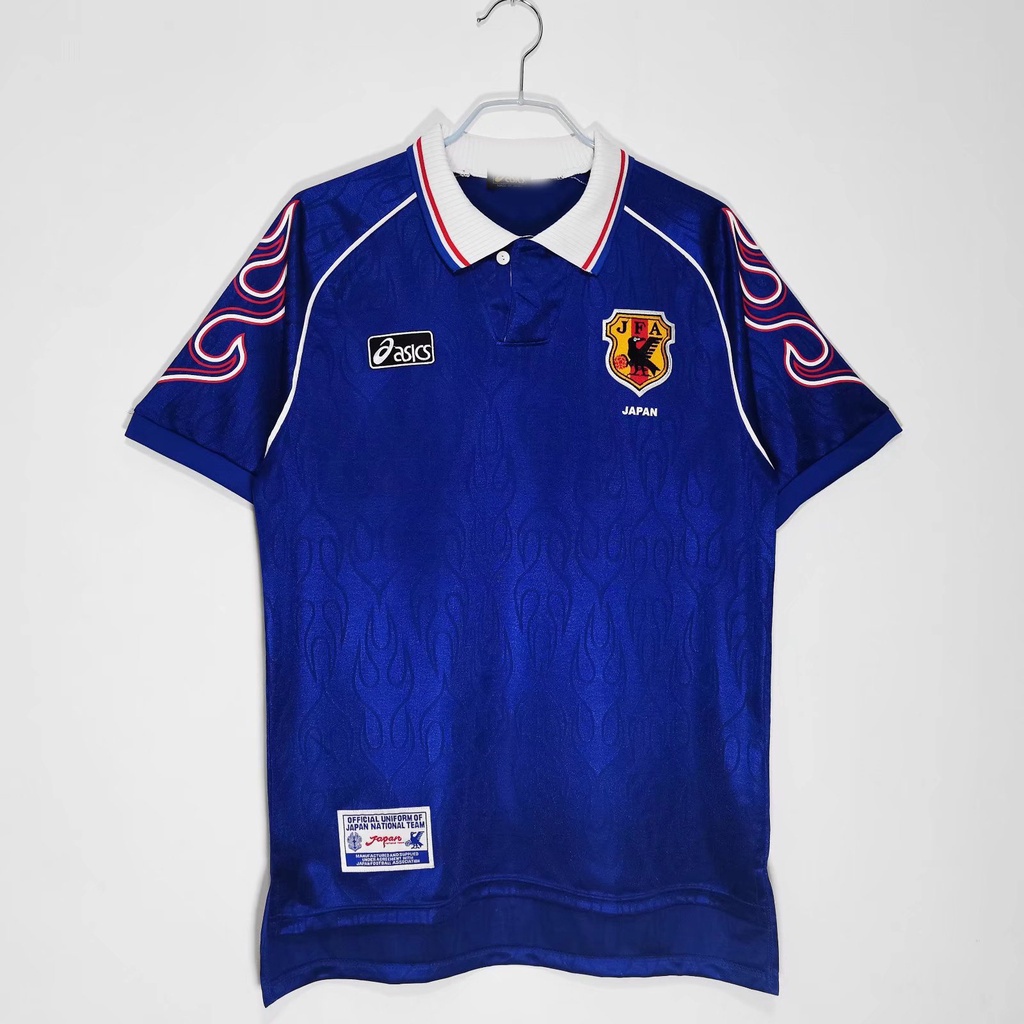 เสื้อกีฬาแขนสั้น ลายทีมชาติฟุตบอลชั้นนํา Jersey 1998 Season Japan ชุดเหย้า สไตล์เรโทร