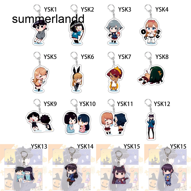 SL Kawaii Anime Komi Cant Communicate พวงกุญแจรูปการ์ตูนอะคริลิค Key แหวน