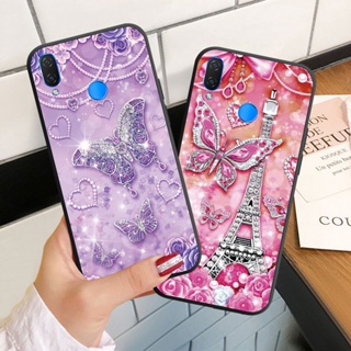 เคสโทรศัพท์มือถือ ซิลิโคนนุ่ม ลายผีเสื้อ ประดับเพชร สําหรับ Huawei Nova 2i 2 Lite 3i 3E 4E 5T