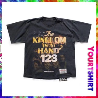 เสื้อยืดคอกลม แขนสั้น พิมพ์ลายกราฟฟิค Kings Fall Rrr123 ทรงหลวม พลัสไซซ์ สไตล์วินเทจ เรโทร สําหรับผู้ชาย และผู้หญิง