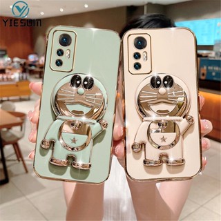 เคสซิลิโคนนิ่ม ลายการ์ตูนโดเรม่อน พร้อมขาตั้ง สําหรับ Xiaomi 12 11T 10T 12T Pro Mi 11 12 Lite 5G NE