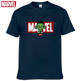 เสื้อยืดผ้าฝ้าย 100% พิมพ์ลาย Marvel The Avengers Hulk ระบายอากาศ ใส่สบาย แฟชั่นฤดูร้อน สําหรับผู้ชาย 151S-5XL