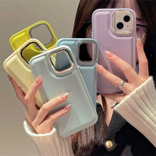 เคสโทรศัพท์มือถือ ซิลิโคนนิ่ม สีพื้น เรียบง่าย สําหรับ iPhone 14 13 12 11 Pro Max Plus