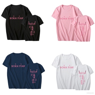 Ag Kpop Blackpink Born Pink World Tour เสื้อยืดลําลองแฟชั่นสําหรับ Unisex แขนสั้น ทรงหลวม Oversize