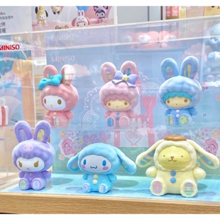 ใหม่ Sanrio ตุ๊กตากระต่าย Hello Kitty Melody Kuromi Cinnamoroll สําหรับตกแต่งบ้าน 6 ชิ้น