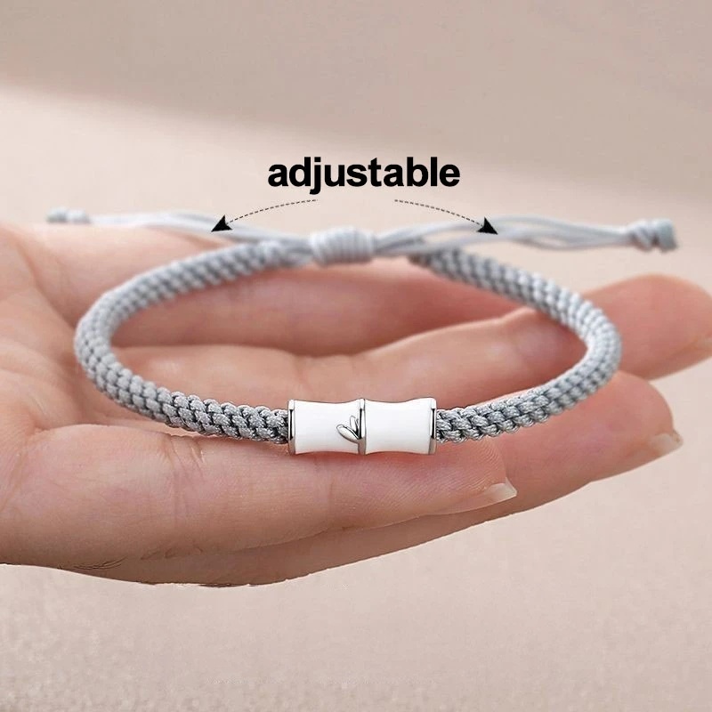 1 ชิ้น แฮนด์เมด ทอ เชือก ข้อมือ เสน่ห์ / ไม้ไผ่ จับคู่ สร้อยข้อมือ / เรียบง่าย ปรับได้ คนรัก เครื่องประดับ ของขวัญ