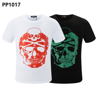 New Style Harajuku PHILIPP PLEIN Men T-Shirt Street Wear Short-Sleeved PP Cotton Round Neck Men Letter Print Tops p_01