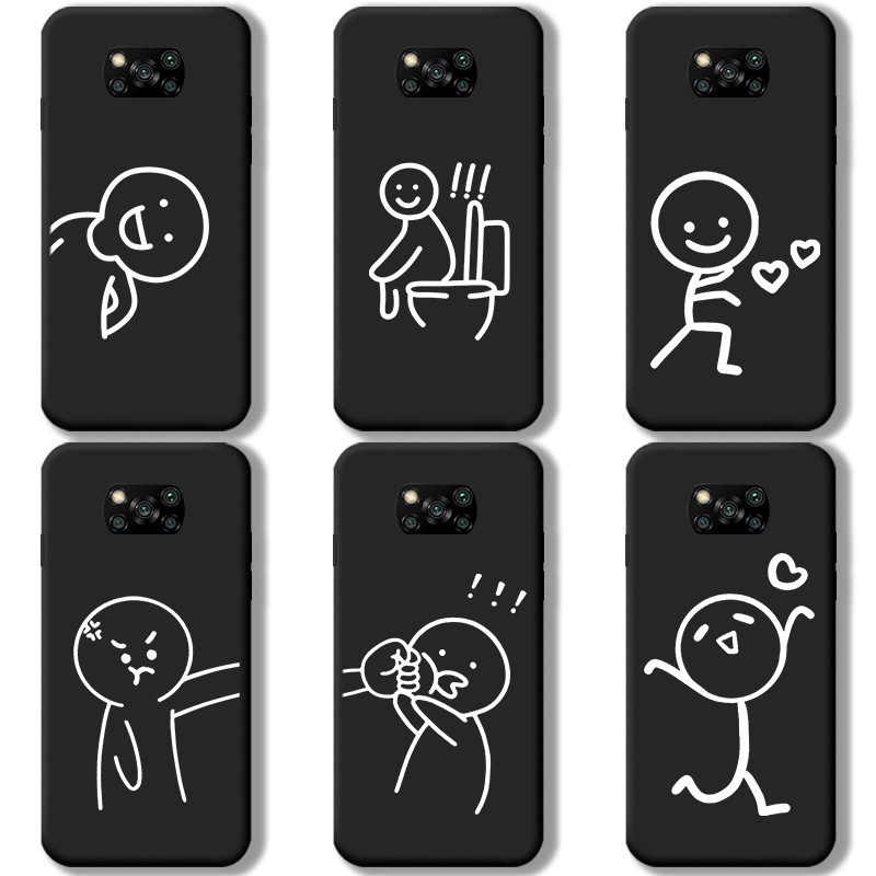 การ์ตูนตลกคู่สร้างสรรค์ท่าทางเคสโทรศัพท์สําหรับ Xiaomi Mi Poco X3 Pro X3 GT X3 Nfc X4 GT X4 Pro X4 N