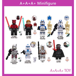 ของเล่นบล็อกตัวต่อฟิกเกอร์ Vew Rey Obi-Wan Clone Darth Maul Trooper ขนาดเล็ก