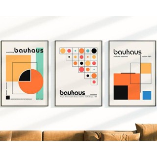 Bauhaus Master โปสเตอร์ภาพวาดผ้าใบ สไตล์วินเทจ สําหรับตกแต่งผนัง A18000024