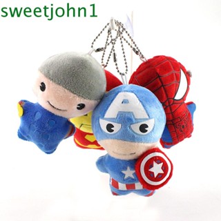 Sweetjohn พวงกุญแจตุ๊กตา Avengers Avengers ไอรอนแมนกัปตันอเมริกามาร์เวลน่ารัก