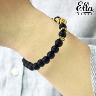 Ellastore123 สร้อยข้อมือลูกปัดหินภูเขาไฟเทียม ลูกปัดเรขาคณิต นกฮูก ปรับได้ บรรเทาความเครียด สําหรับผู้หญิง ผู้ชาย