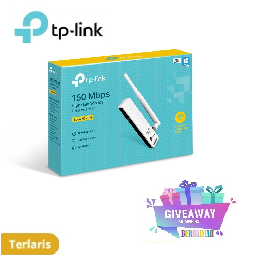 TPLink TL-WN722N USB ไร้สาย WiFI เครือข่ายอะแดปเตอร์กําไรสูง 1 เสาอากาศ TP-Link WN722N WN722 N1 DD