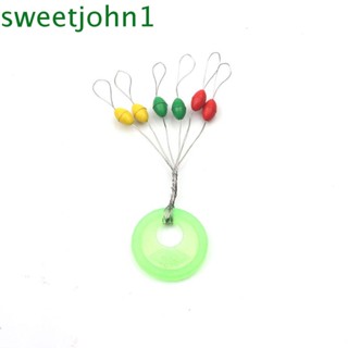 SWEETJOHN 600Pcs Fishing Bobber 100 Group Oval Floating Stopper Fishing Float Carp Fishing Fly Fishing Connector Line Buoys Colorful Rubber Float Rubber Stops Spinner Bait Rubber Space Beans