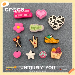 Crocs jibbitz charms จี้รูปรองเท้า ดอกไม้น่ารัก เครื่องประดับแฟชั่น สําหรับตกแต่ง DIY