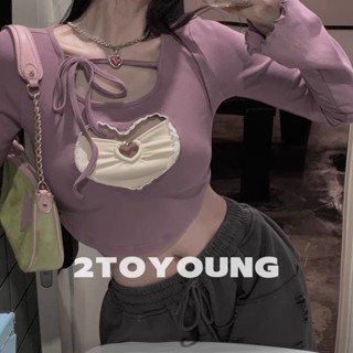 2TOYOUNG เสื้อครอป เสื้อผู้หญิงแฟชั่น sexy crop MA0306 TH