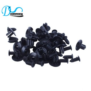 【High quality】25 Pcs Plastic Push in Bumper Fender Door Rivets Clip 8mm Hole Black