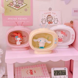 Sanrio MINISO ไฟกลางคืน LED Hello Kitty Cinnamoroll แบตเตอรี่ โคมไฟนอน โคมไฟทีวี ตกแต่งเดสก์ทอป