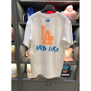 เกาหลี MLB แขนสั้นหญิงชอบคู่เล่นชาย ฤดูร้อนใหม่ NY Yan Yan ทีมเสื้อยืด LA ครึ่งแขนของแท้