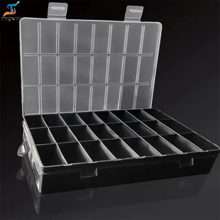 【ภายในประเทศ】กล่องพลาสติก 24 ช่อง สําหรับใส่เครื่องประดับ