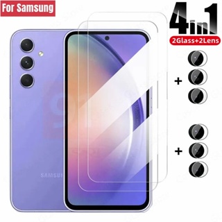 4in1 Camera Lens Protective Film For Samsung Galaxy A54 A 54A A34 A14 A04 54 5G Screen Protector Tempered Glass