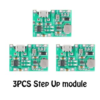 โมดูลชาร์จแบตเตอรี่ลิเธียม 3.7V 9V 5V 2A ปรับได้ 18650 3 ชิ้น