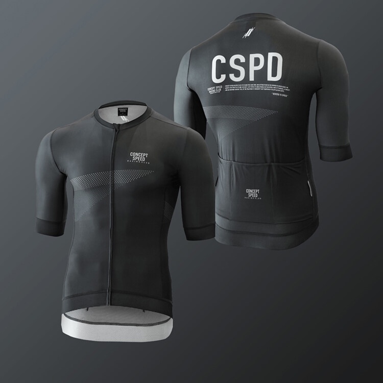 CSPD CONCEPT SPEED Cycling Jersey Areo Fit Race Cut 3 Back Pockets Full Zip หลากสี