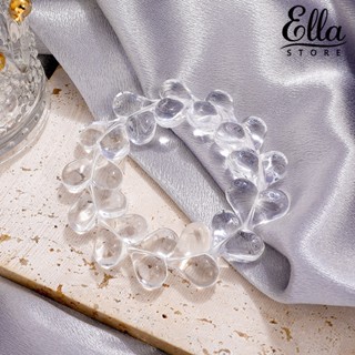 Ellastore123 สร้อยข้อมือ ลูกปัดคริสตัล อะคริลิคใส รูปหัวใจ แฮนด์เมด เครื่องประดับ สําหรับผู้หญิง