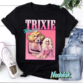 เสื้อยืด ลาย Trixie Mattel สีชมพู สไตล์วินเทจ เรโทรS-5XL