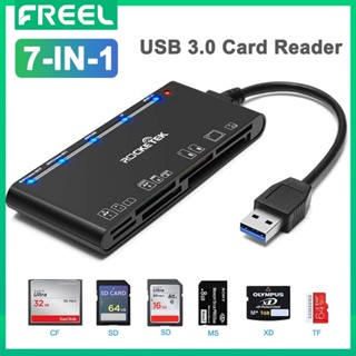 Freel เครื่องอ่านการ์ดหน่วยความจํา USB3.0 SD TF CF Micro SD XD MS 7 in 1 Fast 5Gbps สําหรับ SD SDXC SDHC CF CFI TF Micro SD Micro SDXC Micro SDHC MS MMC UHS-I